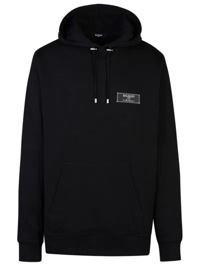 BALMAIN BALMAIN BLACK COTTON SWEATSHIRT