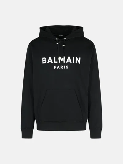 Balmain Black Cotton Sweatshirt