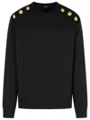 Balmain Black Cotton Sweatshirt Men