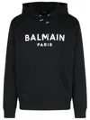 Balmain Logo Print Hoodie In Black