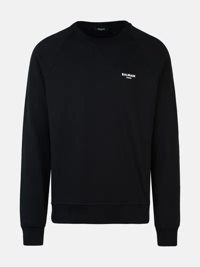 Balmain Black Cotton Sweatshirt