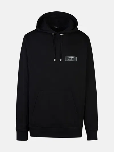 Balmain Black Cotton Sweatshirt