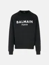 Balmain Black Cotton Sweatshirt In Black