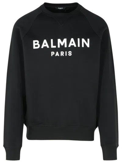 BALMAIN BALMAIN BLACK COTTON SWEATSHIRT