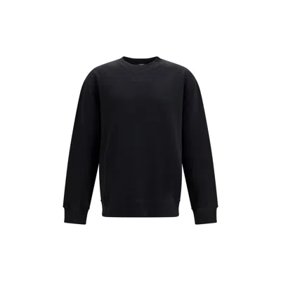 Balmain Black Cotton Sweatshirt In Animal Print