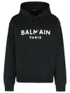Balmain Black Cotton Sweatshirt In Blue