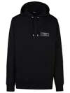 Balmain Logo-patch Cotton Hoodie In Black