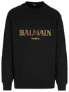 Balmain Logo-embroidered Cotton Sweatshirt In Black