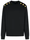 Balmain Black Cotton Sweatshirt Men