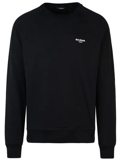 Balmain Black Cotton Sweatshirt Men