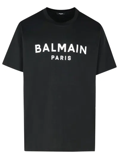 BALMAIN BALMAIN BLACK COTTON T-SHIRT