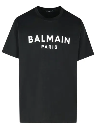 BALMAIN BALMAIN BLACK COTTON T-SHIRT