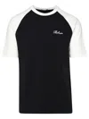 Balmain Black & Off-white Embroidered T-shirt In Black