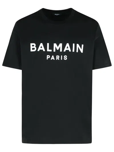 BALMAIN BALMAIN BLACK COTTON T-SHIRT