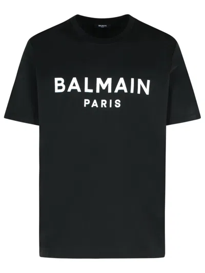 BALMAIN BALMAIN BLACK COTTON T-SHIRT