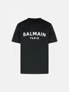 Balmain Black Cotton T-shirt In Black