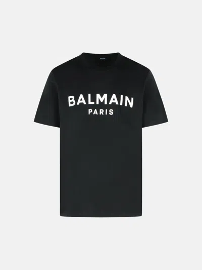 Balmain Black Cotton T-shirt