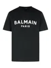Balmain Black Logo T-shirt In Black