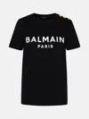 Balmain T-shirt 3 Bottoni Logo In Black