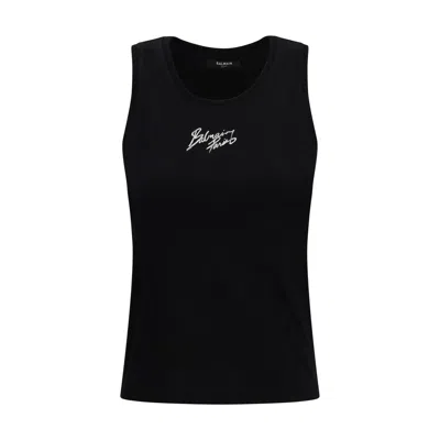 Balmain Black Cotton T-shirt