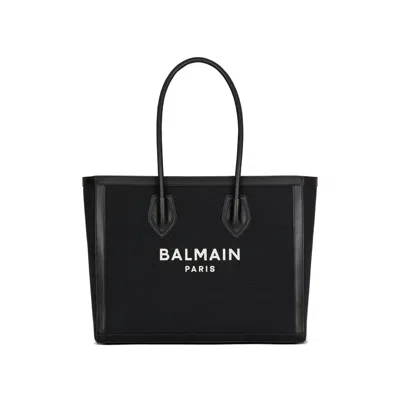Balmain Black Cotton Tote Bag