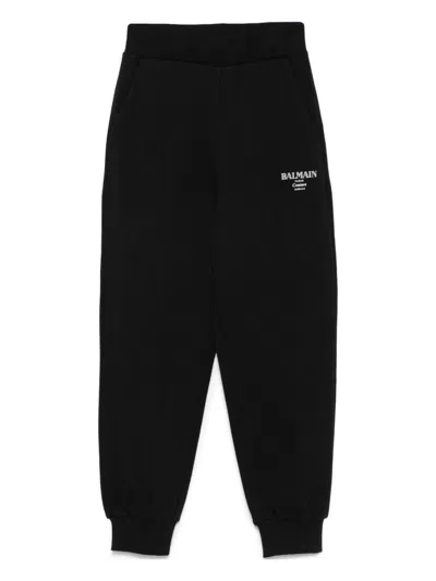 BALMAIN BLACK COTTON TRACKSUIT BOTTOMS BALMAIN