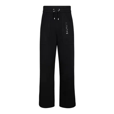 BALMAIN BALMAIN BLACK COTTON TROUSERS