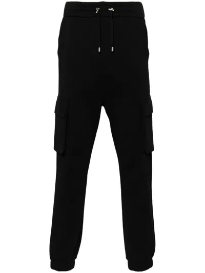 Balmain Logo-print Cotton Track Pants In Black