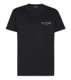 Balmain Black Cotton T-shirt In Black