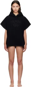 Balmain Hooded Cloak In Black