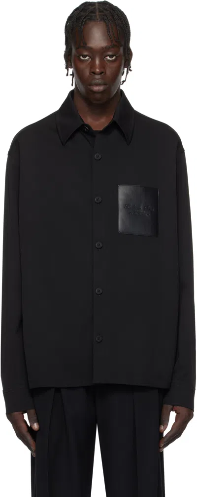 BALMAIN BLACK COUTURE LABEL SHIRT