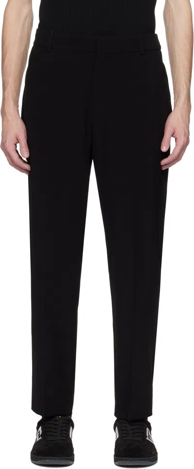 Balmain Black Crêpe Straight-leg Trousers In 0pa Noir