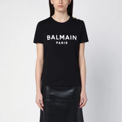 Balmain Cotton Crew-neck T-shirt In Black
