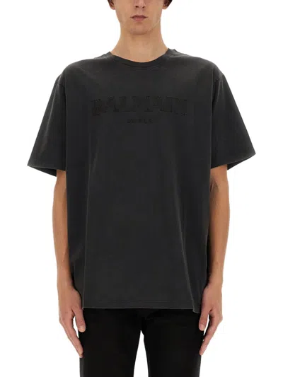 BALMAIN BLACK CREW NECK T-SHIRT