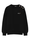Balmain Black Crewneck Sweatshirt In Black