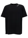 BALMAIN BLACK CREWNECK T-SHIRT WITH CONTRASTING LOGO EMBROIDERY IN COTTON MAN