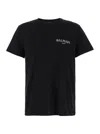 Balmain Flocked-logo Organic-cotton T-shirt In Black