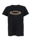 Balmain Black Crewneck T-shirt With Logo Print On The Front In Black