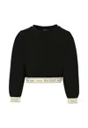 Balmain Logo-band Cropped Top In Black