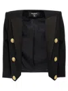 Balmain Boxy Wool Jacket In Black