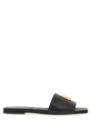 Balmain Dafne Logo-plaque Leather Slides In Black