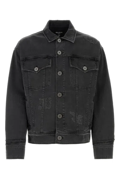 BALMAIN BLACK DENIM JACKET