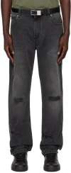 Balmain Black Destroyed Jeans In 0pc Noir