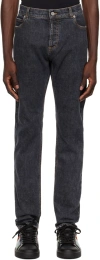Balmain Black Distressed Jeans In 0pc Noir Délavé
