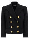 Balmain Tailored Coat With Double-breasted Design In Black