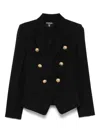 Balmain Double-breasted Wool Blazer In Black
