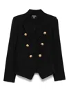 Balmain Black Double-breasted Blazer In Black