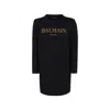 Balmain Black Dress For Girl With Logo In Black