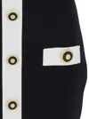 Balmain Black Dress With Square Neckline And Decorative Buttons In Viscose Blend Women