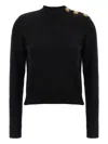 Balmain Eco-cashmere Button Sweater Sweaters And Cardigans Black In Black